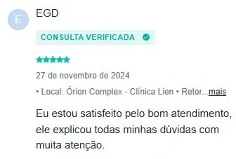 Depoimento de paciente 1